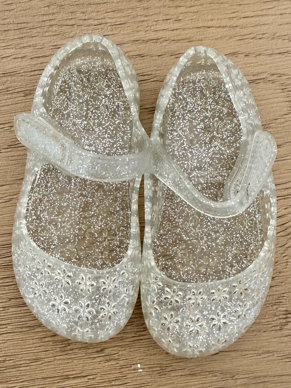 Old Navy Clear Glitter Mary Jane Sandals